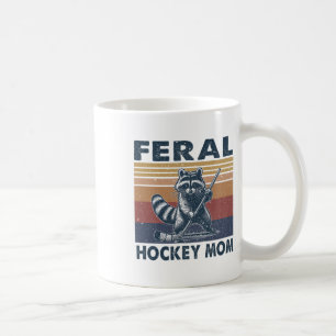 Caneca De Café Guaxinim Retro Feral Mãe de Família Hockey Jogador