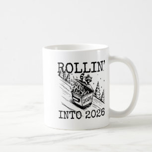 Caneca De Café Guaxinim Rolando Para 2026 Feliz Ano Novo 2026 Div