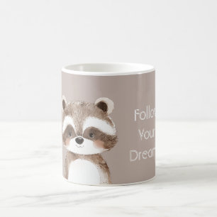 Caneca De Café Guaxinim Segue Seus Sonhos
