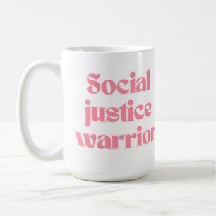 Caneca De Café Guerreira da Justiça Social Citação Feminina Fofa