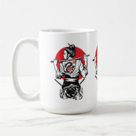 Caneca De Café Guerreira Samurai Feminina – Tatuagem de Rosa de D