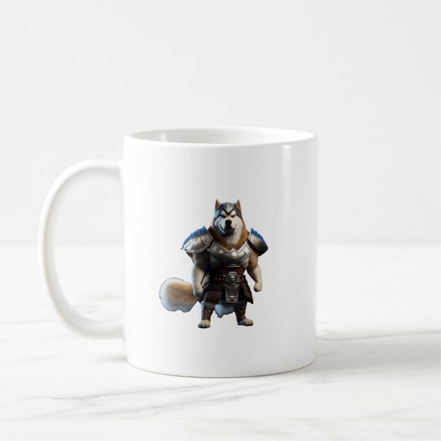 Caneca De Café Guerreiro Alaskan Malamute Dog, Cão Militar do Ala (Esquerda)