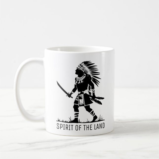 Caneca De Café Guerreiro Americano Nativo (Esquerda)