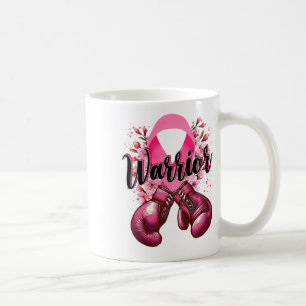 Caneca De Café Guerreiro Boxando Luvas Rosa Fita Fita Cancer Aw