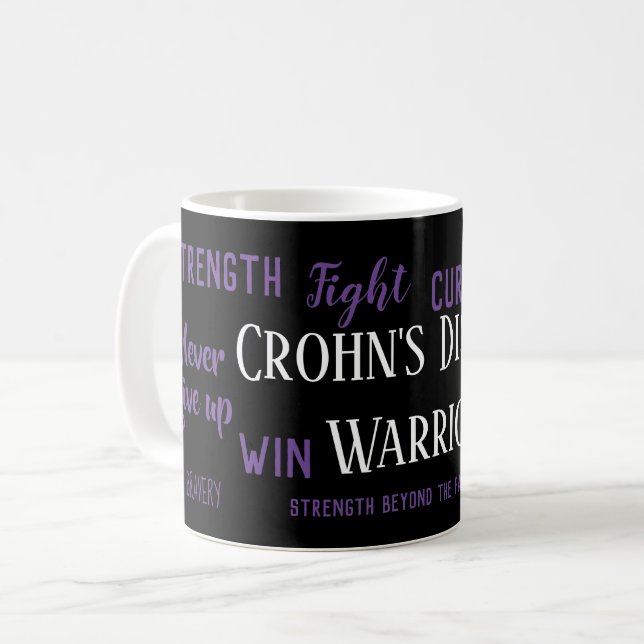 Caneca De Café Guerreiro da Doença de Crohn (Frente Esquerda)