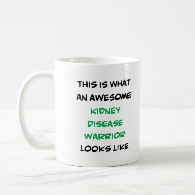 Caneca De Café guerreiro da doença renal, incrível (Esquerda)
