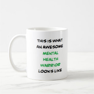 Caneca De Café guerreiro da saúde mental, incrível