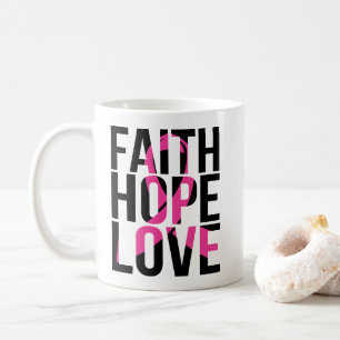 Caneca De Café Guerreiro de Fita Rosa de Fita de Sobrevivência d