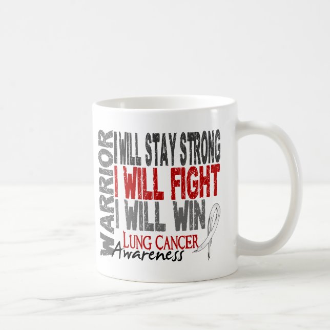 Caneca De Café Guerreiro do câncer pulmonar (Direita)