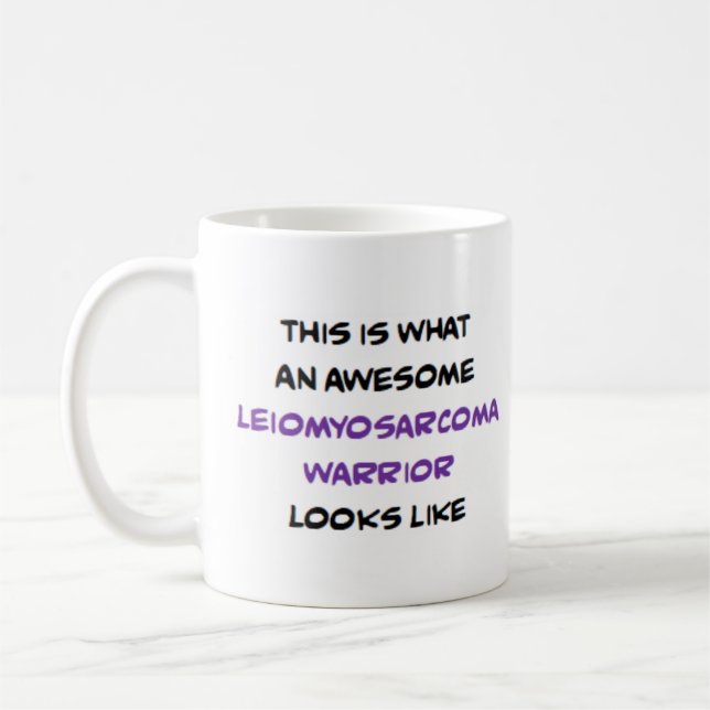 Caneca De Café guerreiro do leiomiossarcoma, incrível (Esquerda)