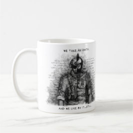Caneca De Café Guerreiro do soldado - o juramento personaliza a