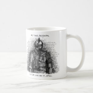 Caneca De Café Guerreiro do soldado - o juramento personaliza a