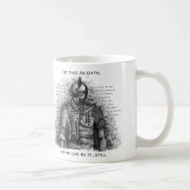 Caneca De Café Guerreiro do soldado - o juramento personaliza a (Direita)