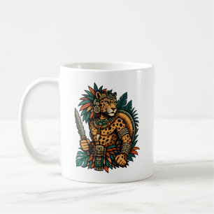 Caneca De Café Guerreiro Tribal Jaguar Asteca