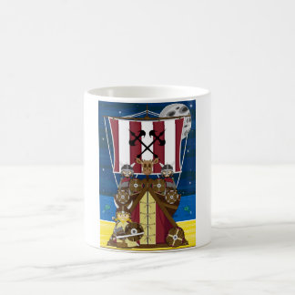 Caneca De Café Guerreiros e Longship de Viking dos desenhos