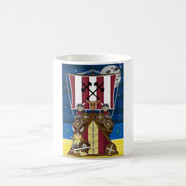Caneca De Café Guerreiros e Longship de Viking dos desenhos (Centro)