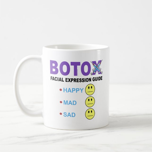 Caneca De Café Guia de expressão facial BOTOX (Esquerda)