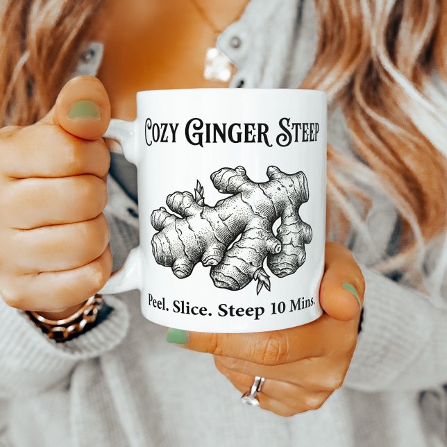 Caneca De Café Guia de Infusão de Chá de Gengibre  (Criador carregado)