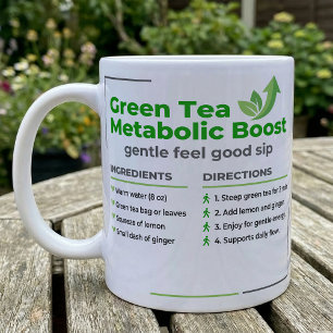 Caneca De Café Guia de Infusão de Chá Verde Limão Gengibre