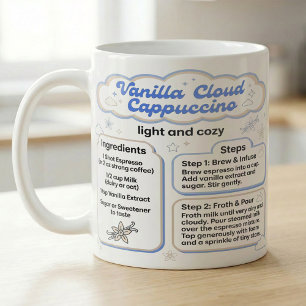 Caneca De Café Guia de Receita de Cappuccino Aconchegante com Bau