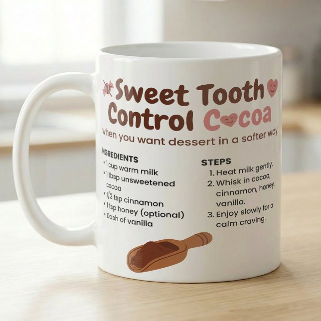Caneca De Café Guia de Receita Simples de Cacau Sweet Tooth (Criador carregado)