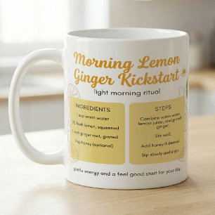 Caneca De Café Guia de Ritual de Citrino Gengibre Quente