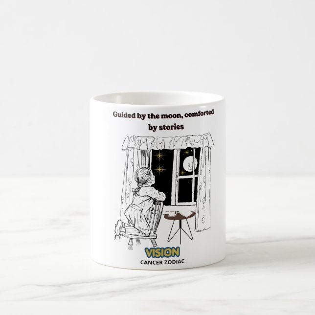 Caneca De Café Guiado pelo Poster do Zodíaco de Câncer da Lua (Centro)