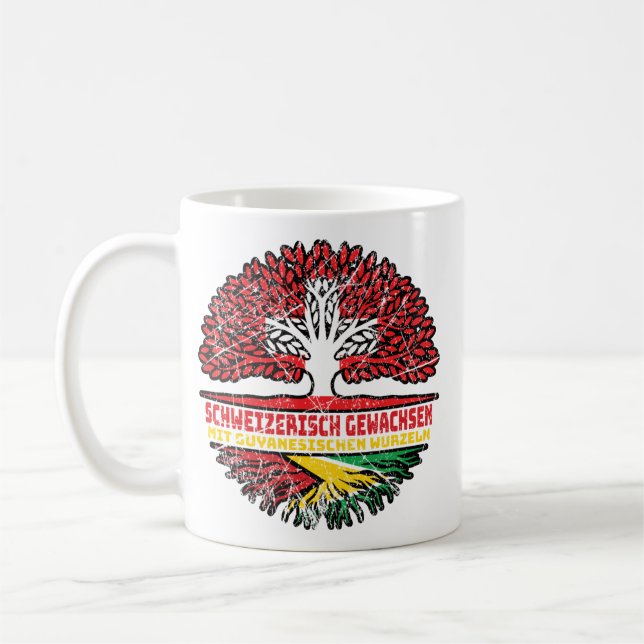 Caneca De Café Guiana Guyanisch Schweizer Schweiz Baum Wurzel (Esquerda)