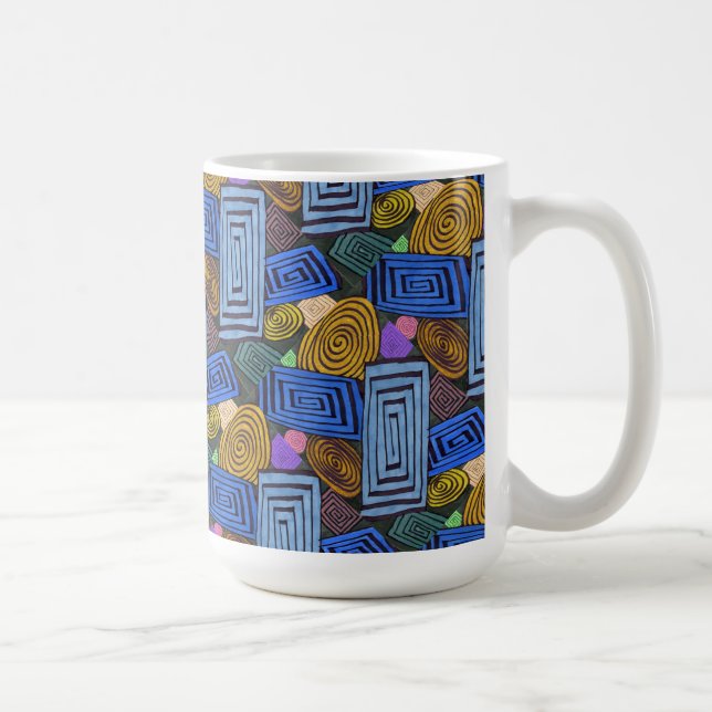 Caneca De Café "Guias Egípcias" Tyler de Design Abstrato (Direita)