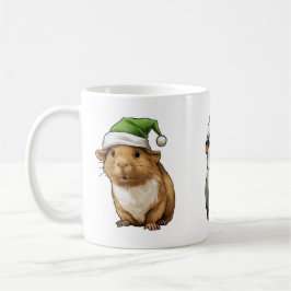 Caneca De Café Guiné Pig Cute em Papais noeis de Natal