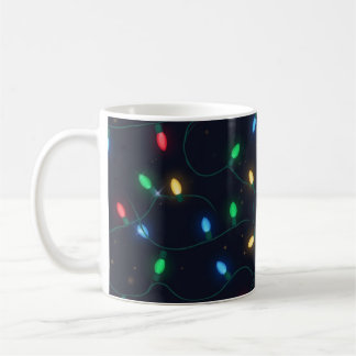 Caneca De Café Guirlanda de Luzes de Natal Padrão Sem Costura