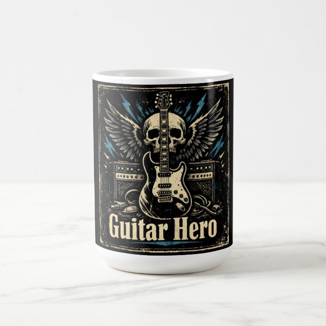 Caneca De Café Guitar Hero – Rock Player Icon (Centro)
