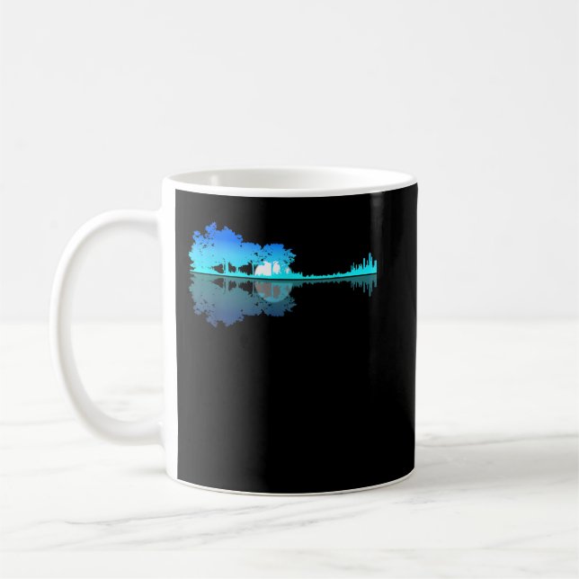 Caneca De Café Guitar Lake Shadow Love Guitar Musical (Esquerda)