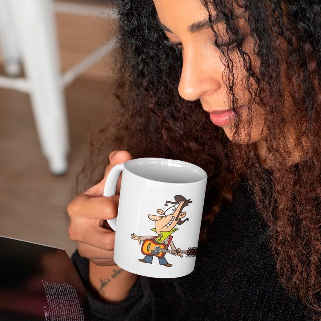 Caneca De Café Guitar Man Rockstar (Criador carregado)