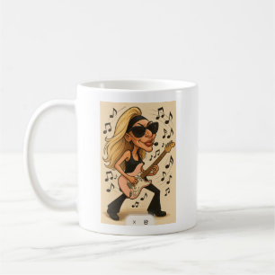 Caneca De Café Guitar Rockin Mulher Selvagem