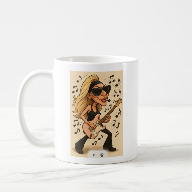 Caneca De Café Guitar Rockin Mulher Selvagem (Esquerda)