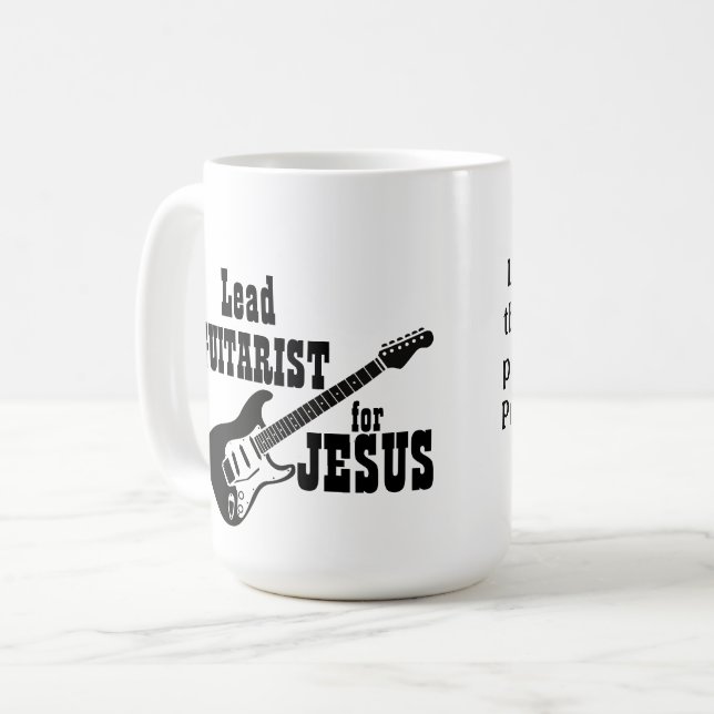 Caneca De Café Guitarista culto Mug Por Jesus (Frente Esquerda)