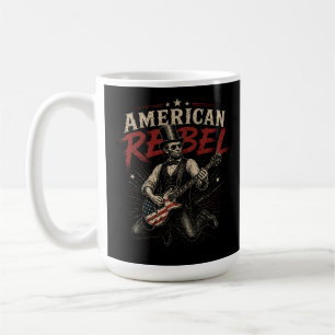 Caneca De Café Guitarra Arte de Rocha Bandeira Rebelde Lincoln Am