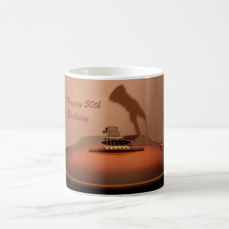 Caneca De Café Guitarra do aniversário 50th