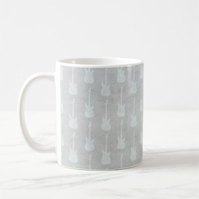 Caneca De Café Guitarra Elétrica Clássica Grungy com bolinhas bra (Esquerda)