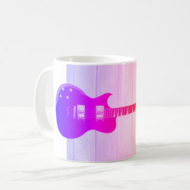 Caneca De Café Guitarra Elétrica e Pop de Madeira (Frente Esquerda)