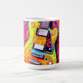 CANECA DE CAFÉ GUITARRA PSICODÉLICA