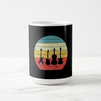 Caneca De Café Guitarra Vintage Retro Sunset Guitar Música