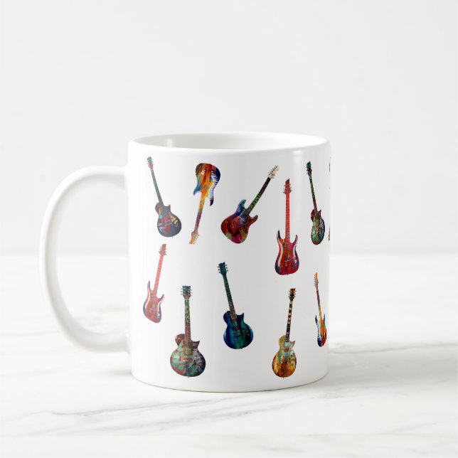 Caneca De Café Guitarras coloridas (Esquerda)