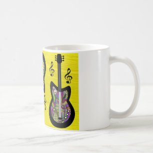 Caneca De Café Guitarras Coloridas do Mardi Gras