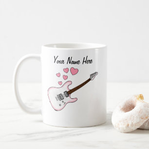 Caneca De Café Guitarrista de Casamento Personalizado de Violão E