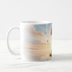 Caneca De Café Guitarrista do Ponto de Interrogação Rosa Sonho La