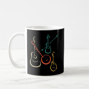 Caneca De Café Guitarrista Guitarrista Retro bluegrass mandolin g