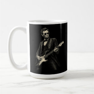 Caneca De Café Guitarrista Legal Lincoln Gravura Vintage