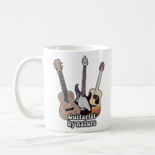 Caneca De Café Guitarrista por natureza. divertida arte de guitar